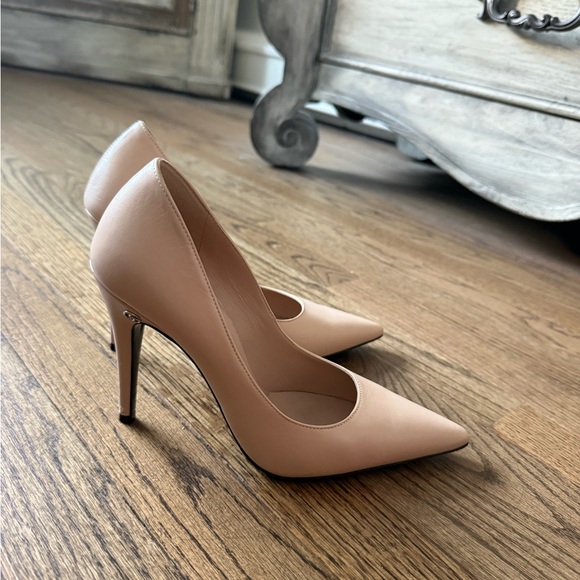 Gucci Leather Pumps Elegant Beige/pink Stiletto Heels - Picture 9 of 10